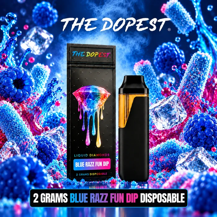 Blue Razz Fun Dip 2G THCA Liquid Diamonds Hybrid Disposable