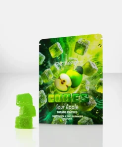 The Dopest Cubes: Sour Apple 100mg Delta 9 Gummies
