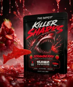 Killer Sharks Strawberry Gummies - 1500MG D9 + THCP.